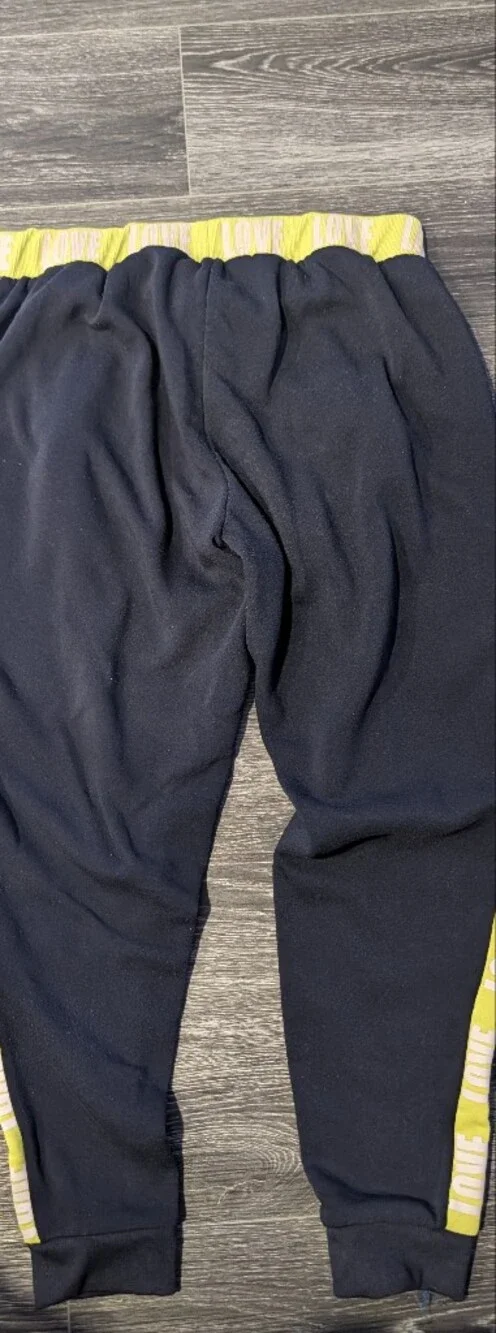 Navy Sweatpants with Yellow Accent